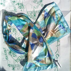 Poly Patterned Gold-infused Multicolored Scarf